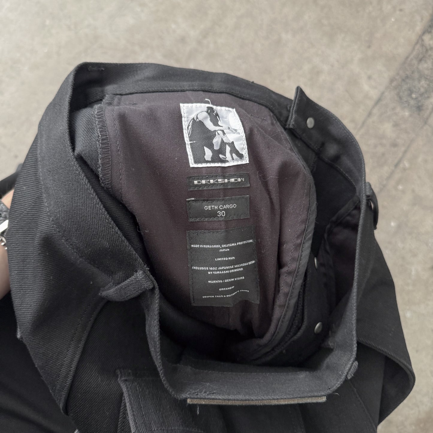 Rick Owens DRKSHDW Geth Cargos Japanese Selvedge