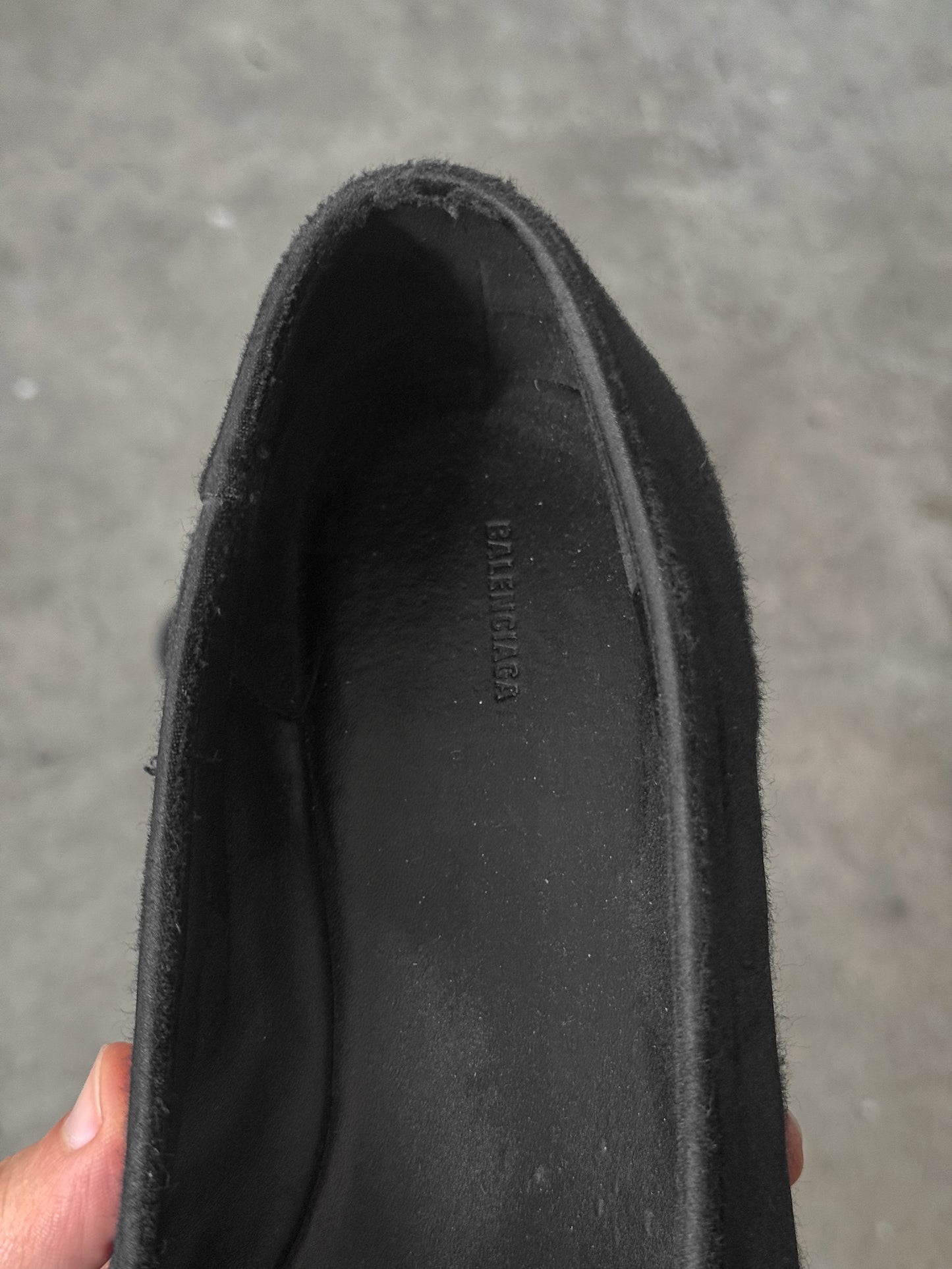 Balenciaga Leopold Distressed Ballet Flats
