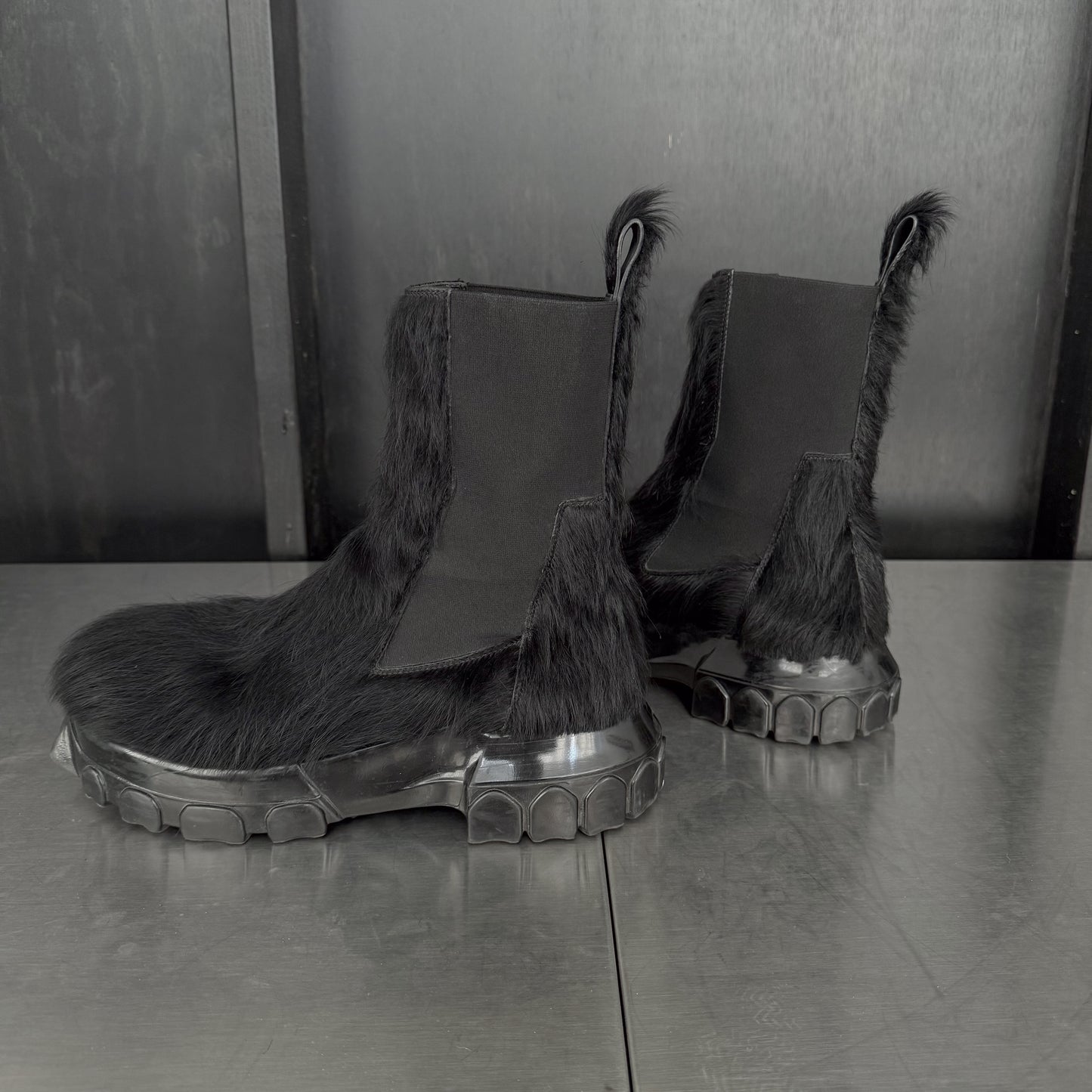 Rick Owens Longhair Bozo Beetle Boots