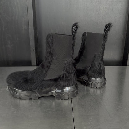 Rick Owens Longhair Bozo Beetle Boots