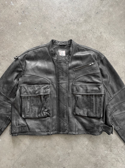 Free People Leather Bomber
