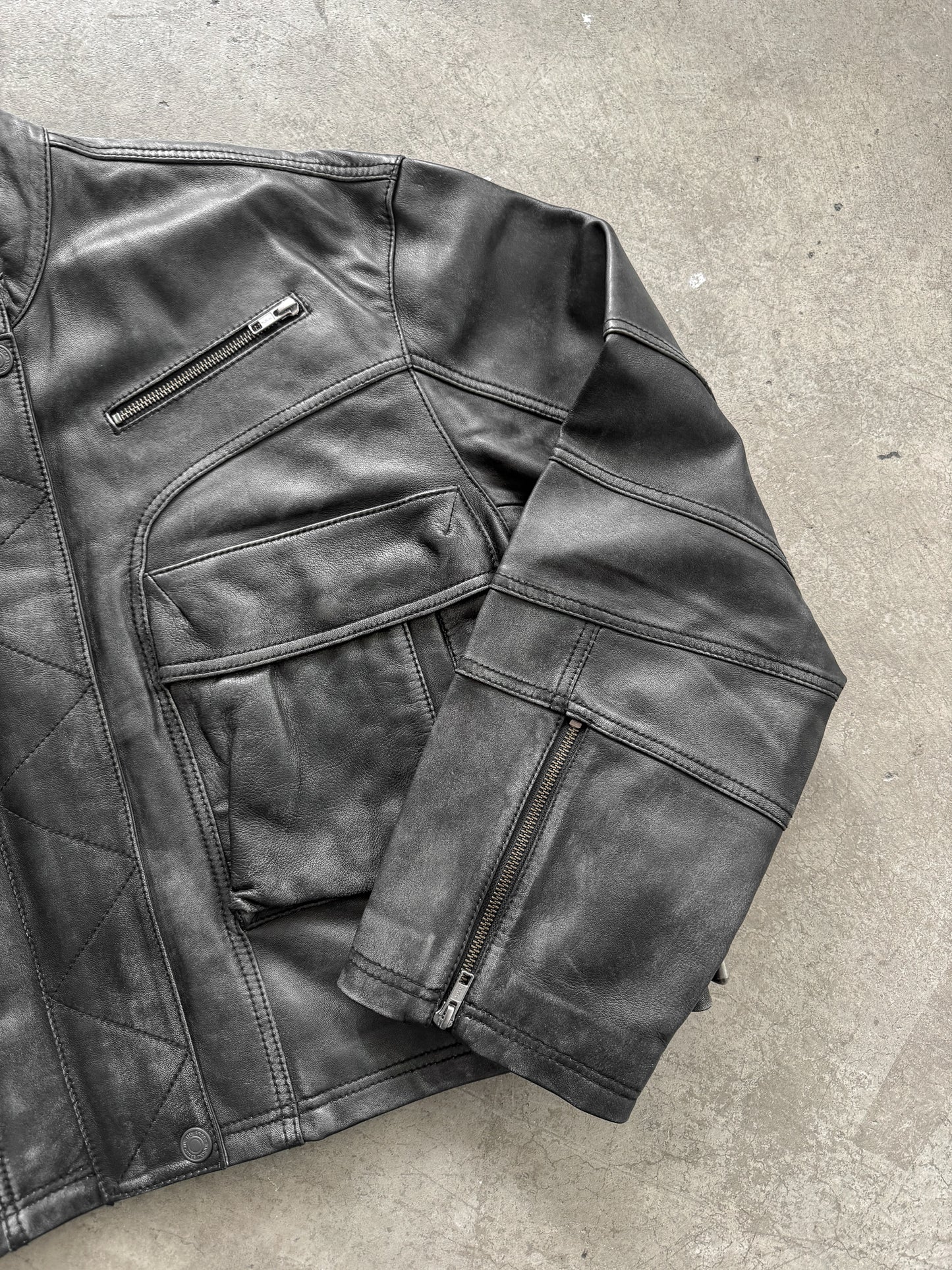 Free People Leather Bomber