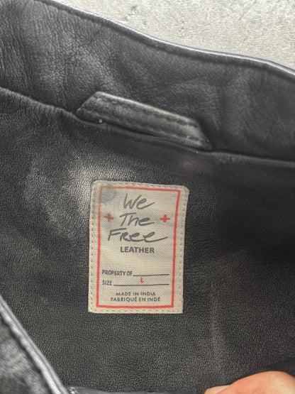 Free People Leather Bomber