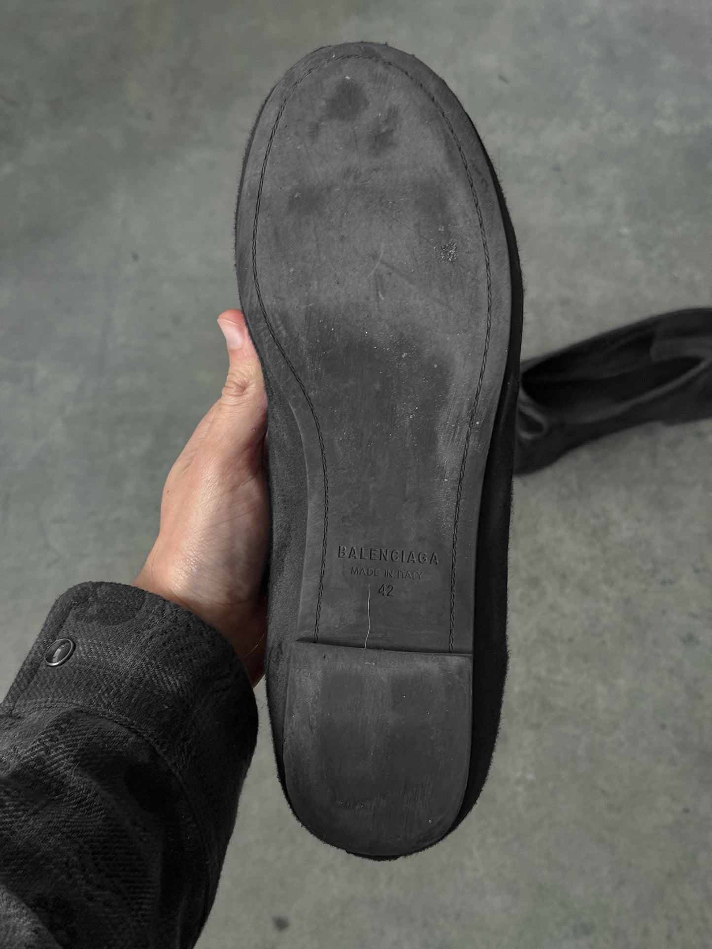 Balenciaga Leopold Distressed Ballet Flats