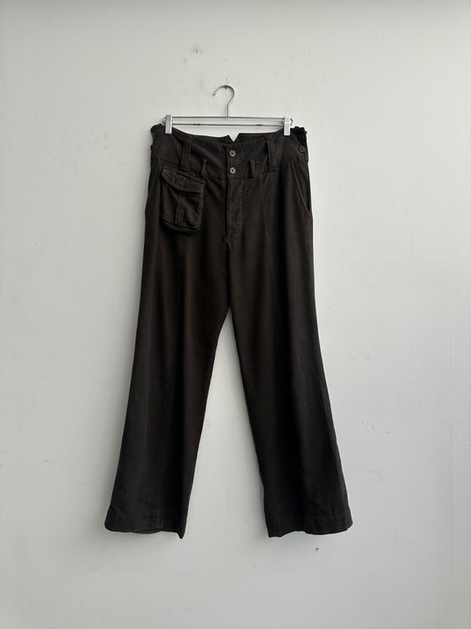 Vintage 80's Armani Emporio Asymmetrical Cargo Pocket Trousers