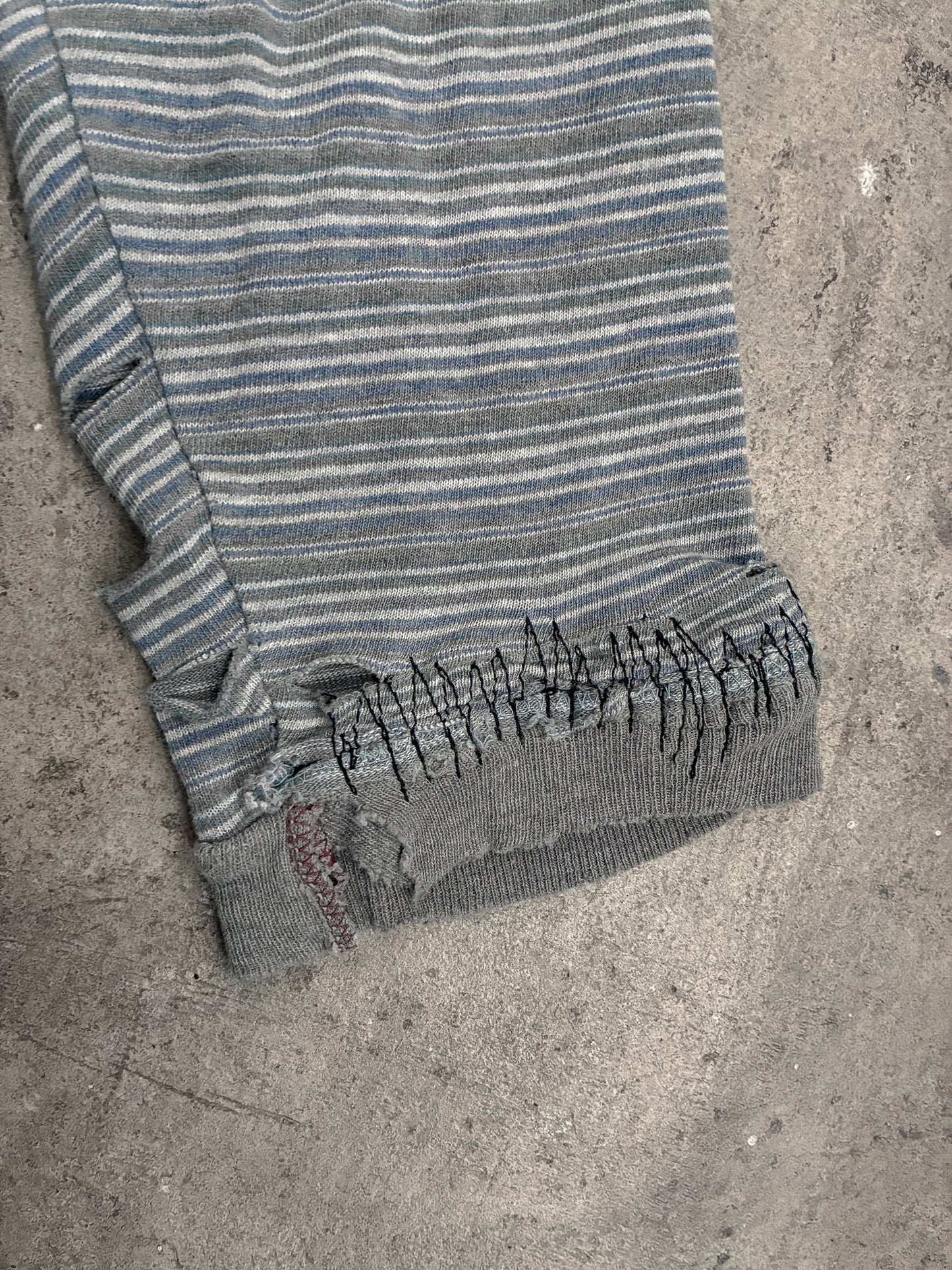 Vintage Thrashed + Repaired Striped Longsleeve