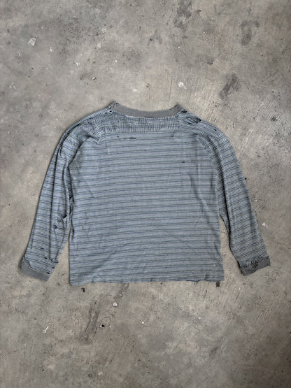 Vintage Thrashed + Repaired Striped Longsleeve