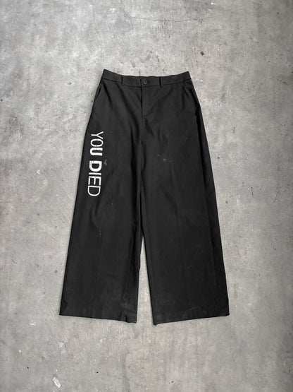 "You Died" Uniqlo Wide Leg Trousers