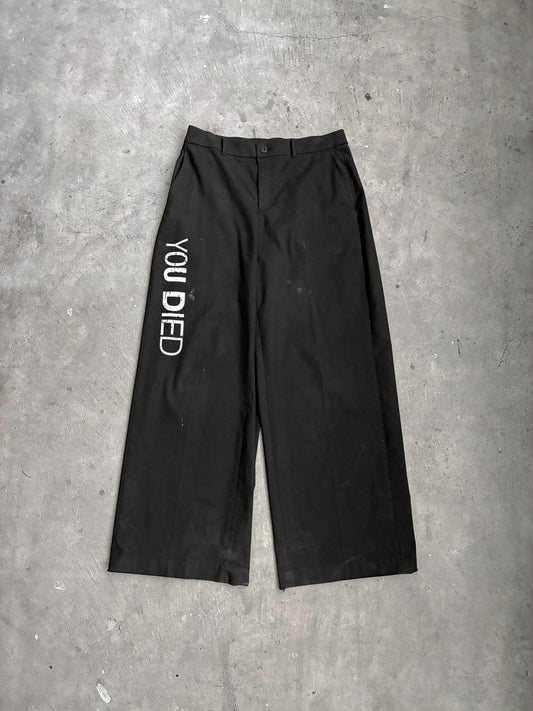 "You Died" Uniqlo Wide Leg Trousers