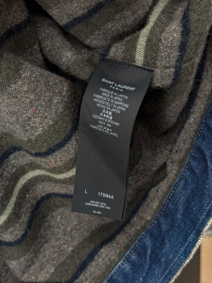 Saint Laurent Paris SS21 Made in Japan Blanket Lined Denim Jacket