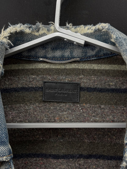 Saint Laurent Paris SS21 Made in Japan Blanket Lined Denim Jacket