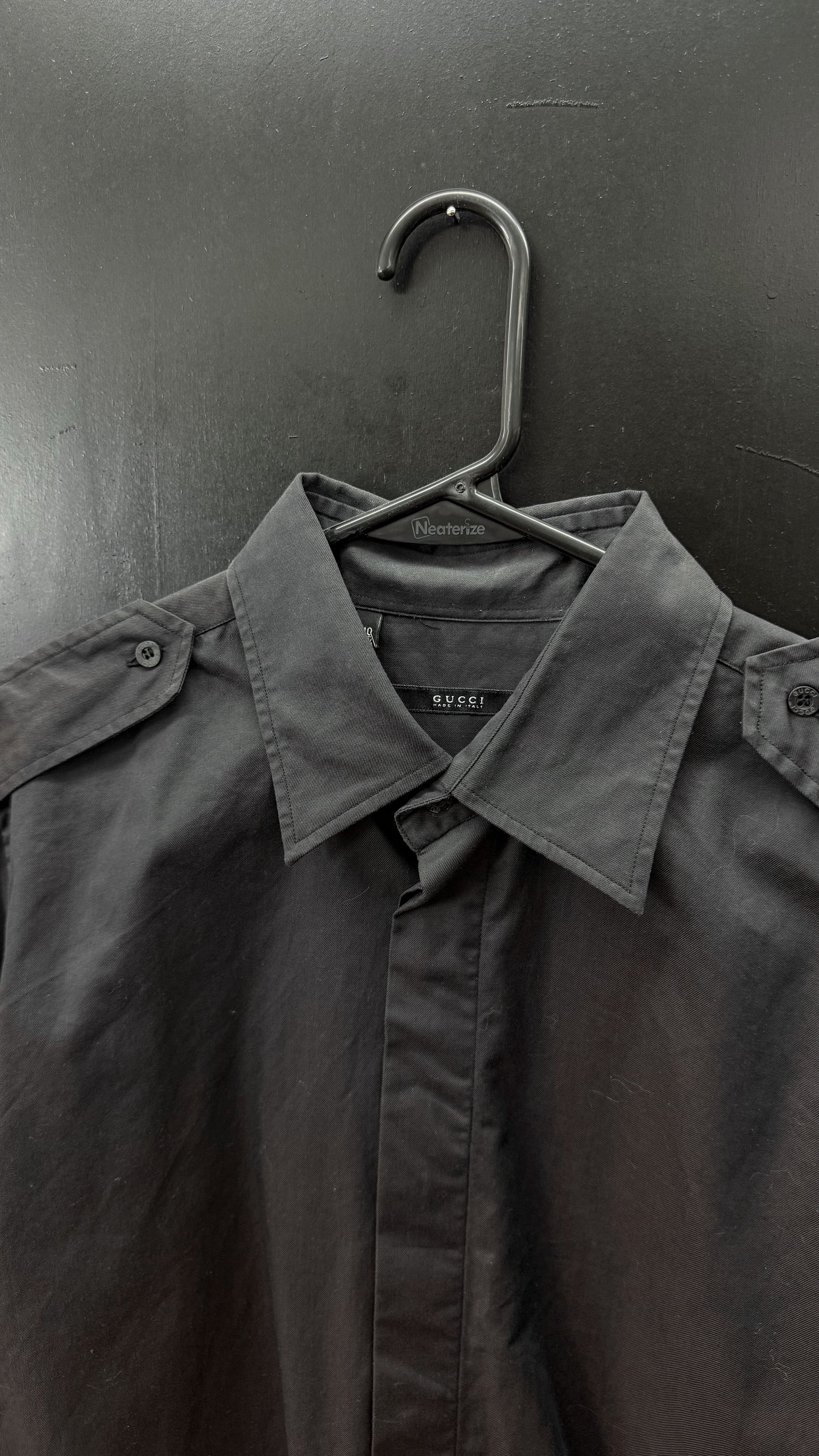 Tom Ford era Gucci Iridescent Military Shirt