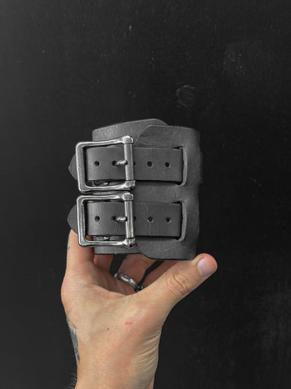 Number (N)ine x Jam Double Buckle Leather Cuff Bracelet
